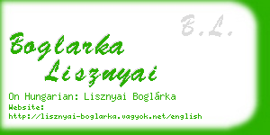 boglarka lisznyai business card